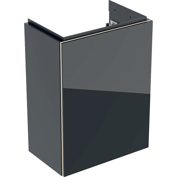 Geberit Acanto Handwaschbecken-Unterschrank 500607, 396x534x246mm, Farbe (Front/Korpus): Glas Schwarz / Schwarz matt lackiert von Keramag GmbH