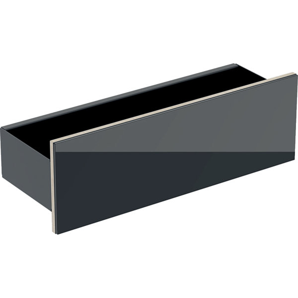 Geberit Acanto Wand-Board 500617, 450x148x160mm, Farbe (Front/Korpus): Glas Schwarz / Schwarz matt lackiert von Keramag GmbH