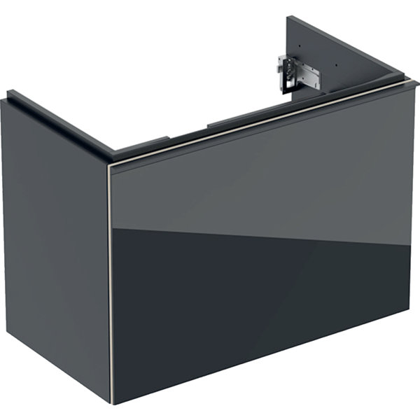 Geberit Acanto Waschtischunterschrank Compact 500615, 740x535x416mm, Farbe (Front/Korpus): Glas Schwarz / Schwarz matt lackiert von Keramag GmbH