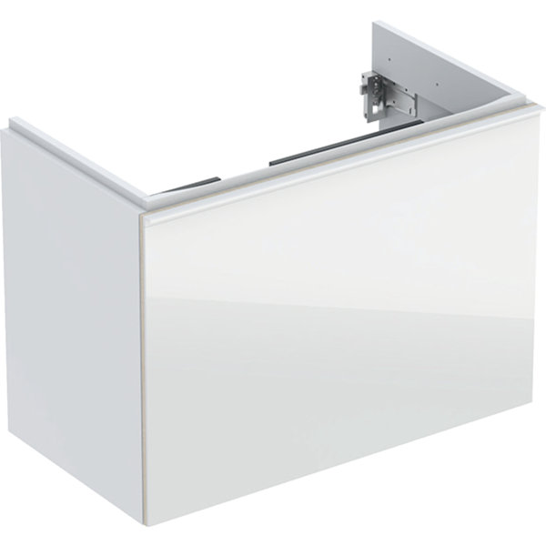 Geberit Acanto Waschtischunterschrank Compact 500615, 740x535x416mm, Farbe (Front/Korpus): Glas Weiß / Weiß Hochglanz lackiert von Keramag GmbH