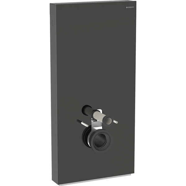 Geberit Monolith PLUS Sanitärmodul für Wand-WC, 101cm, Wasseranschluss seitlich, mit Anschlussstutzen, Farbe: Glas schwarz / Aluminium schwarzchrom - 131.222.SJ.6 von Keramag GmbH