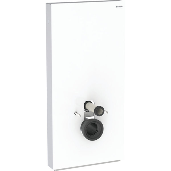 Geberit Monolith PLUS Sanitärmodul für Wand-WC, 101cm, Wasseranschluss seitlich, mit Anschlussstutzen, Farbe: Glas weiß / Aluminium von Keramag GmbH