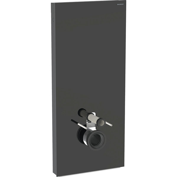 Geberit Monolith PLUS Sanitärmodul für Wand-WC, 114cm, Wasseranschluss hinten mittig, mit Anschlussstutzen, Farbe: Glas schwarz / Aluminium schwarzchrom von Keramag GmbH