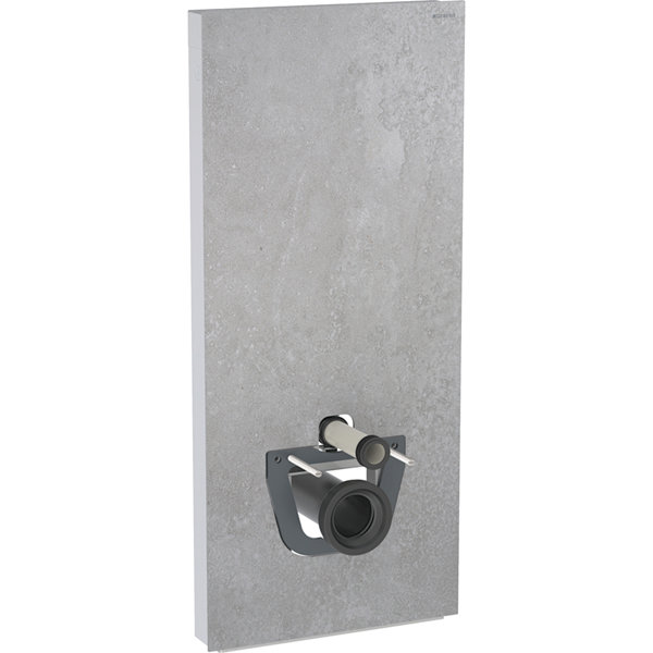 Geberit Monolith PLUS Sanitärmodul für Wand-WC, 114cm, Wasseranschluss hinten mittig, mit Anschlussstutzen, Farbe: Steinzeug Betonoptik / Aluminium von Keramag GmbH