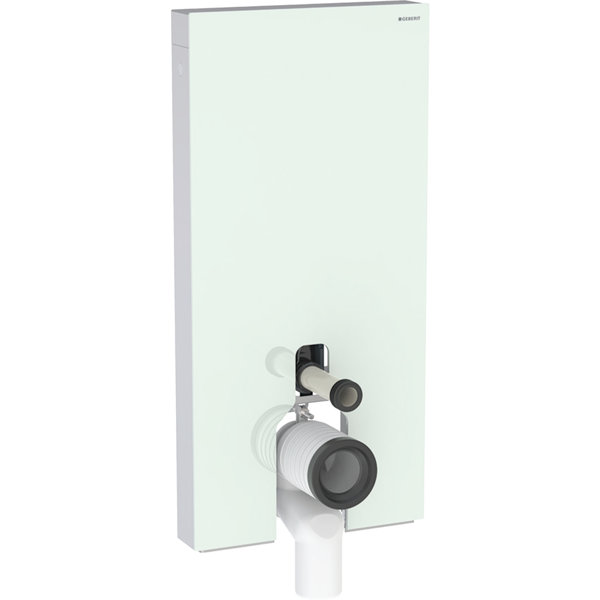 Geberit Monolith Sanitärmodul für Stand-WC, 101cm, Wasseranschluss seitlich, mit P-Anschlussstutzen, Farbe: Glas sand-grau / Aluminium von Keramag GmbH