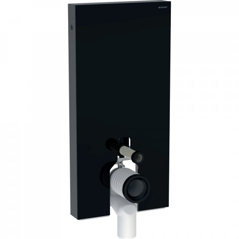 Geberit Monolith Sanitärmodul für Stand-WC, 101cm, Wasseranschluss seitlich, mit P-Anschlussstutzen, Farbe: Glas schwarz / Aluminium schwarzchrom von Keramag GmbH