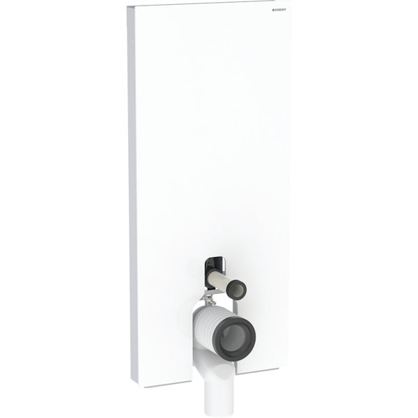 Geberit Monolith Sanitärmodul für Stand-WC, 114cm, Wasseranschluss hinten mittig, mit P-Anschlussbogen, Farbe: Glas sand-grau / Aluminium von Keramag GmbH