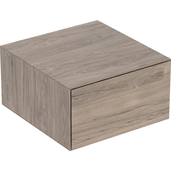 Geberit ONE Seitenschrank mit einer Schublade, 45x24,5x47cm, 505.078.00, Farbe: Nussbaum hickory / Melamin Holzstruktur von Keramag GmbH