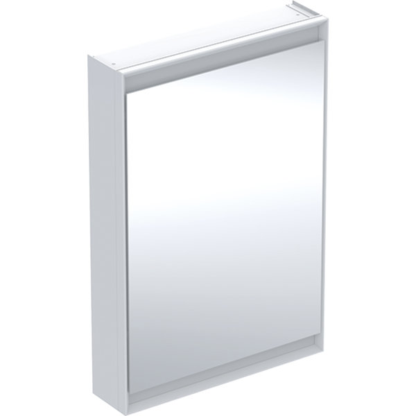 Geberit ONE Spiegelschrank mit ComfortLight, 1 Tür, Aufputzmontage,weiss/Aluminium, 60x90cm, 505.81, Ausführung: Anschlag links von Keramag GmbH