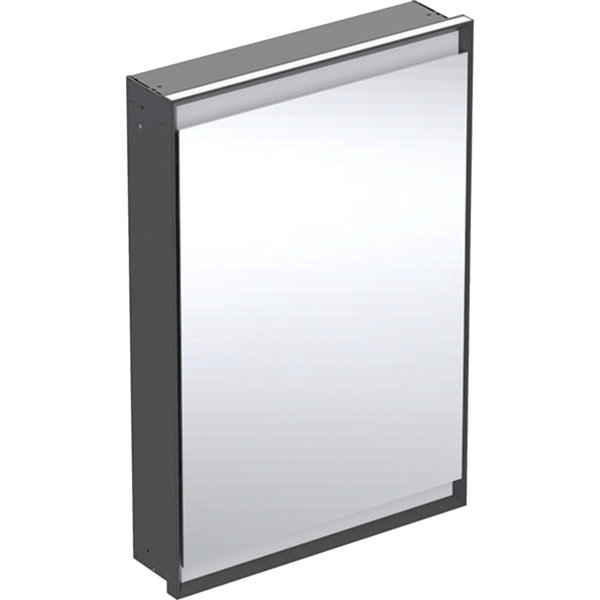 Geberit ONE Spiegelschrank mit ComfortLight, 1 Tür, Unterputzmontage, schwarz matt/Aluminium, 60x90cm, 505.80, Ausführung: Anschlag rechts von Keramag GmbH