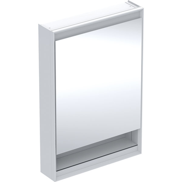 Geberit ONE Spiegelschrank mit ComfortLight, 1 Tür, mit Nische, Aufputzmontage, weiss/Aluminium, 60x90cm, 505.83, Ausführung: Anschlag links von Keramag GmbH