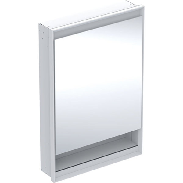 Geberit ONE Spiegelschrank mit ComfortLight, 1 Tür, mit Nische, Unterputz, weiss/Aluminium, 60x90cm, 505.82, Ausführung: Anschlag rechts von Keramag GmbH