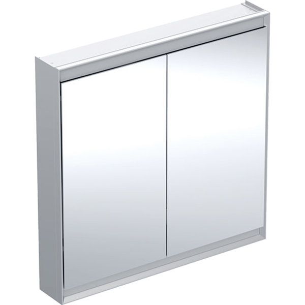 Geberit ONE Spiegelschrank mit ComfortLight, 2 Türen, Aufputzmontage, 90x90x15cm, 505.813.00., Farbe: Aluminium eloxiert von Keramag GmbH