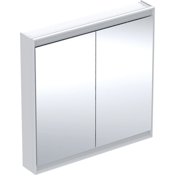 Geberit ONE Spiegelschrank mit ComfortLight, 2 Türen, Aufputzmontage, 90x90x15cm, 505.813.00., Farbe: weiss / Aluminium pulverbeschichtet von Keramag GmbH