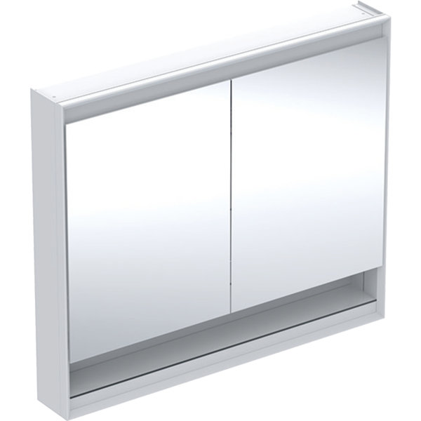 Geberit ONE Spiegelschrank mit ComfortLight, 2 Türen, Aufputzmontage, mit Nische, 105x90x15cm, 505.834.00., Farbe: weiss / Aluminium pulverbeschichtet von Keramag GmbH