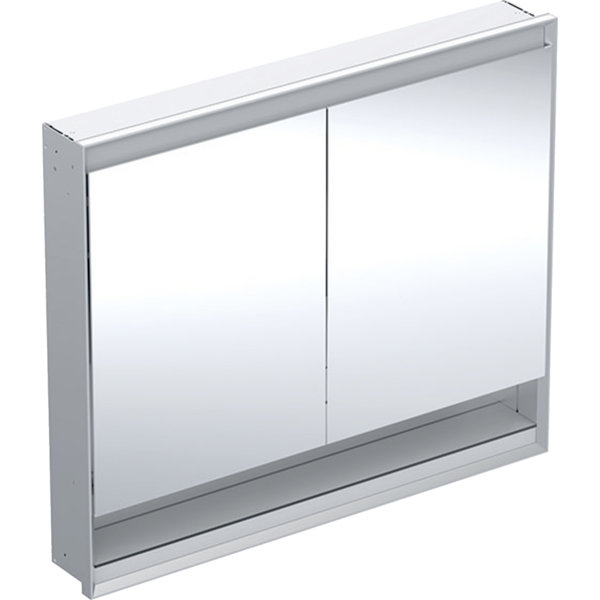 Geberit ONE Spiegelschrank mit ComfortLight, 2 Türen, Unterputzmontage, mit Nische, 105x90x15cm, 505.824.00., Farbe: Aluminium eloxiert von Keramag GmbH