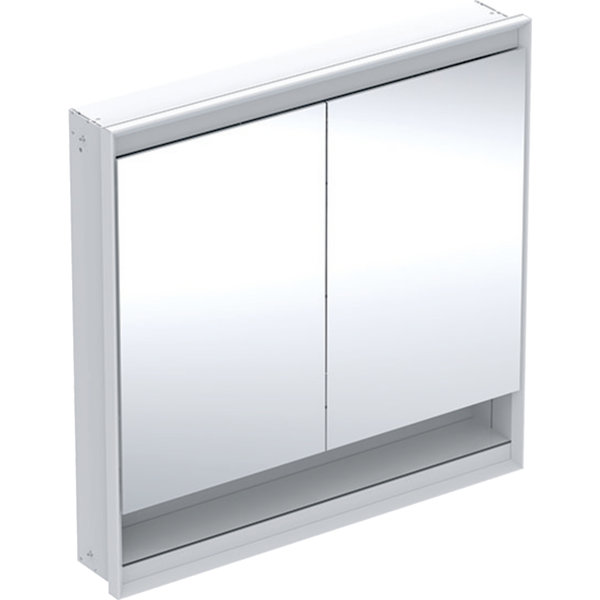 Geberit ONE Spiegelschrank mit ComfortLight, 2 Türen, Unterputzmontage, mit Nische, 90x90x15cm, 505.823.00., Farbe: weiss / Aluminium pulverbeschichtet von Keramag GmbH