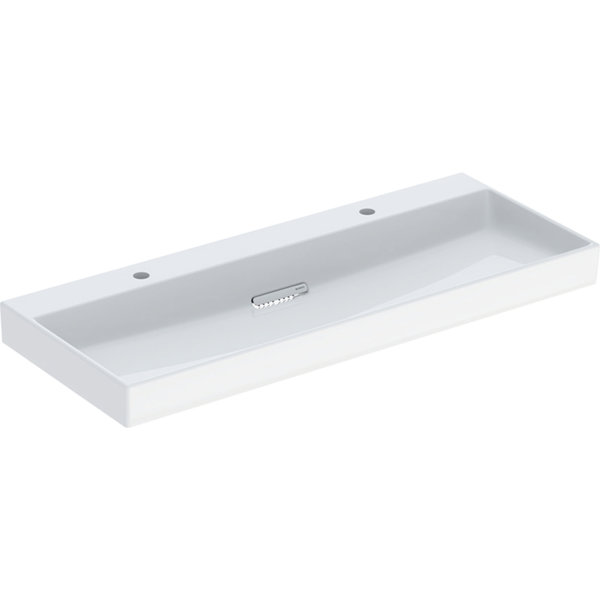 Geberit ONE Waschtisch Abgang horizontal, 120x14,2x48cm, 505.04, Ausführung: Hahnloch links und rechts von Keramag GmbH