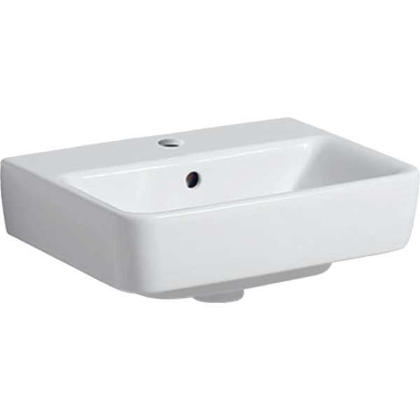 Geberit Renova Plan, Aufsatz-Handwaschbecken , 45x34 cm, 1 Hahnloch, mit Überlauf, 501718, Farbe: Weiß von Keramag GmbH