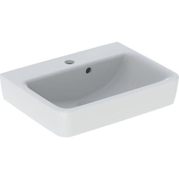 Geberit Renova Plan, Handwaschbecken, 50x38 cm, 1 Hahnloch, mit Überlauf, 501628, Farbe: Weiß von Keramag GmbH