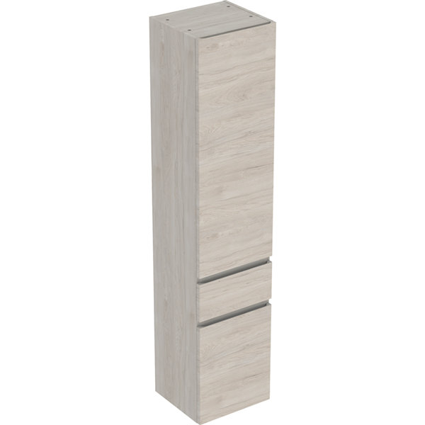 Geberit Renova Plan Hochschrank mit 2 Türen, 39x180x36cm, 501923, Farbe: Nussbaum hickory hell / Folie strukturiert von Keramag GmbH