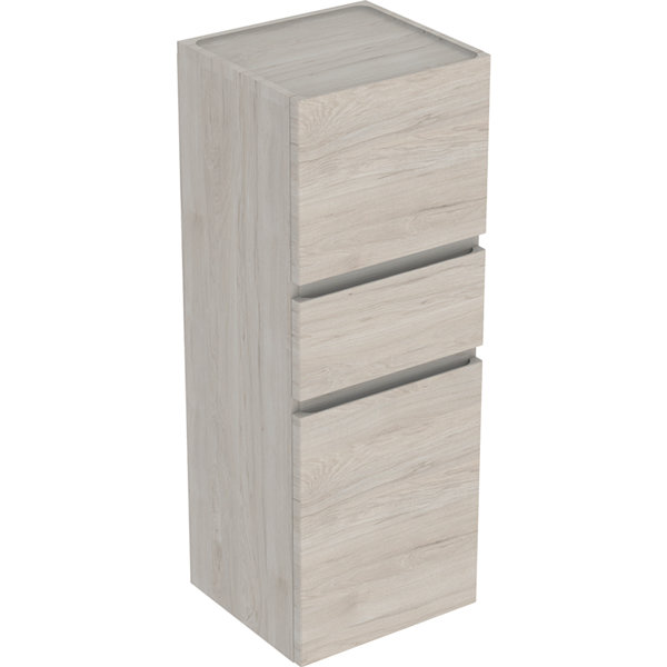 Geberit Renova Plan Mittel-Hängeschrank mit zwei Türen, 39x105x36cm, 501922, Farbe: Nussbaum hickory hell / Folie strukturiert von Keramag GmbH