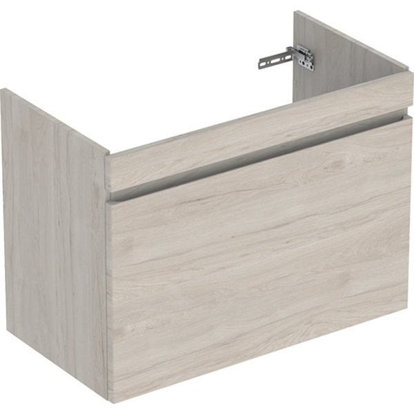 Geberit Renova Plan Unterschrank für Waschtisch, mit 1 Schublade, 83,2x60,6x44,6cm, 501910, Farbe: Nussbaum hickory hell / Folie strukturiert von Keramag GmbH