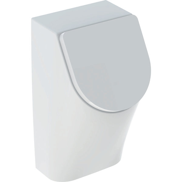 Geberit Renova Plan Urinal mit Deckel, Zulauf von hinten, Abgang nach hinten, Farbe: Weiß von Keramag GmbH