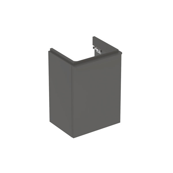 Geberit Smyle Square Handwaschbecken Unterschrank, 500351, 442x617x356mm, mit 1 Tür, linksöffnend, Farbe: Lava / lackiert matt von Keramag GmbH