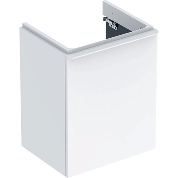 Geberit Smyle Square Handwaschbecken Unterschrank, 500363, 492x617x406mm, mit 1 Tür, rechtsöffnend, Farbe: Weiß Hochglanz Lack von Keramag GmbH