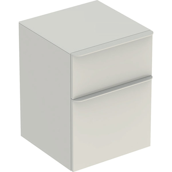 Geberit Smyle Square Seitenschrank, 500357, 45x60x47cm, mit 2 Schubladen, Farbe: Sand-grau Hochglanz Lack von Keramag GmbH