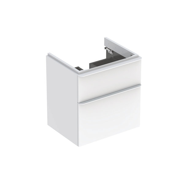 Geberit Smyle Square Waschtischunterschrank, 500352, 584x617x470mm, mit 2 Schubladen, Farbe: Weiß Hochglanz Lack von Keramag GmbH