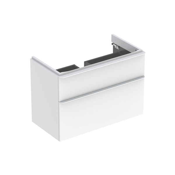 Geberit Smyle Square Waschtischunterschrank, 500354, 884x617x470mm, mit 2 Schubladen, Farbe: Weiß Hochglanz Lack von Keramag GmbH