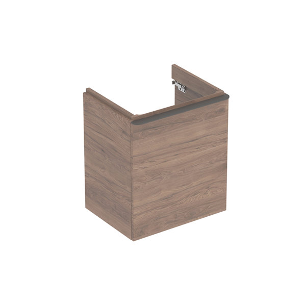 Geberit Smyle Square Waschtischunterschrank, 500365, 536x617x433mm, mit 1 Tür, rechtsöffnend, Farbe: Nussbaum hickory /Melamin Holzstruktur von Keramag GmbH