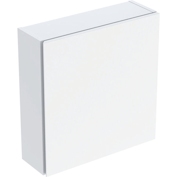 Geberit iCon Hängeschrank quadratisch, 1 Tür, 45x46,7x15 cm, 502.319., Farbe: Korpus: weiß / lackiert hochglänzend, Front: weiß / Glas glänzend von Keramag GmbH