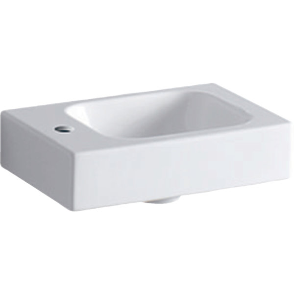 Geberit iCon Handwaschbecken 38x28cm, weiß, mit Hahnloch links, Farbe: Weiß, mit KeraTect von Keramag GmbH
