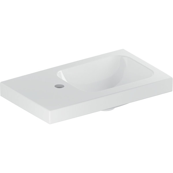 Geberit iCon Light Handwaschbecken, 53 cm x 31 cm, mit Hahnloch links, ohne Überlauf, Ablagefläche links, 501833, Farbe: weiß/KeraTect von Keramag GmbH