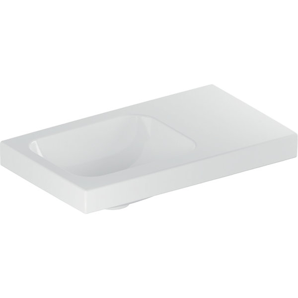 Geberit iCon Light Handwaschbecken, 53 cm x 31 cm, ohne Hahnloch, ohne Überlauf, Ablagefläche rechts, 501832, Farbe: weiß/KeraTect von Keramag GmbH