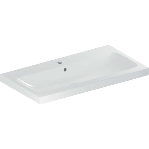Geberit iCon Light Waschtisch, 90 cm x 48 cm, mit Hahnloch, mit Überlauf,501836, Farbe: weiß/KeraTect von Keramag GmbH