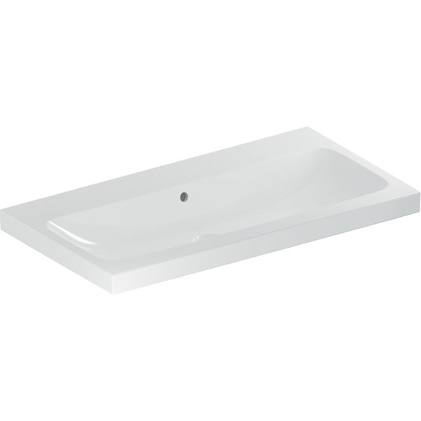 Geberit iCon Light Waschtisch, 90 cm x 48 cm, ohne Hahnloch, mit Überlauf,501836, Farbe: weiß/KeraTect von Keramag GmbH