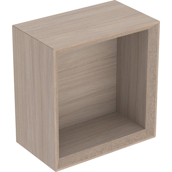 Geberit iCon Regal quadratisch, 22,5x23,3x13,2 cm, 502321, Farbe: Front/Korpus: Eiche/Melamin Holzstruktur, Griff: lava/pulverbeschichtet matt von Keramag GmbH