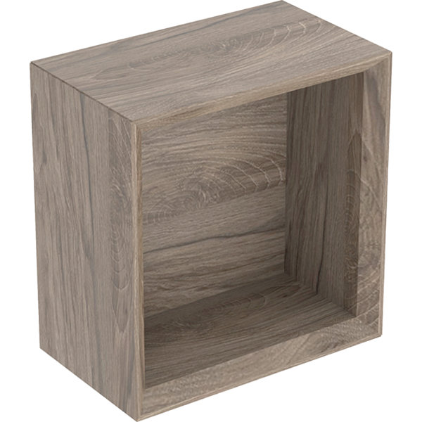 Geberit iCon Regal quadratisch, 22,5x23,3x13,2 cm, 502321, Farbe: Front/Korpus: Nussbaum hickory/Melamin Holzstruktur, Griff: lava/pulverbeschichtet matt von Keramag GmbH