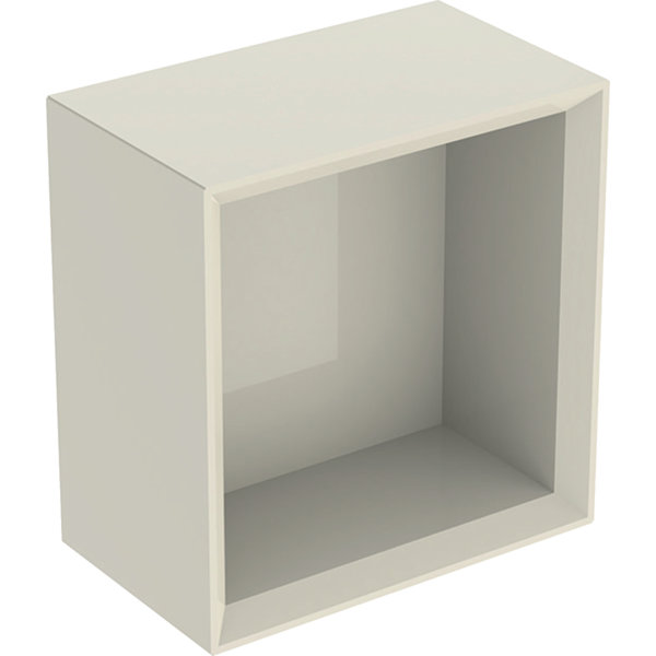 Geberit iCon Regal quadratisch, 22,5x23,3x13,2 cm, 502321, Farbe: Front/Korpus: sand-grau/lackiert hochglänzend, Griff: sand-grau/pulverbeschichtet matt von Keramag GmbH