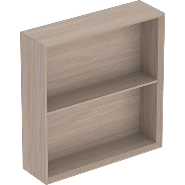 Geberit iCon Regal quadratisch, 45x46,7x13,2 cm, 502323, Farbe: Front/Korpus: Eiche/Melamin Holzstruktur, Griff: lava/pulverbeschichtet matt von Keramag GmbH