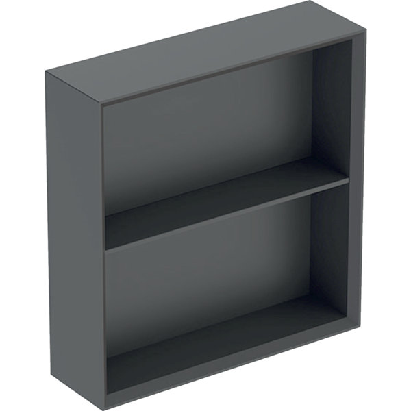 Geberit iCon Regal quadratisch, 45x46,7x13,2 cm, 502323, Farbe: Front/Korpus: lava/lackiert matt, Griff: lava/pulverbeschichtet matt von Keramag GmbH