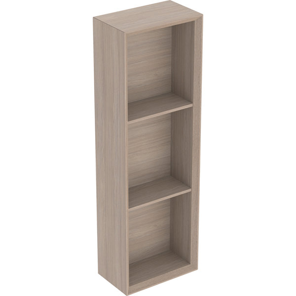 Geberit iCon Regal rechteckig, 22,5x70x13,2 cm, 502320, Farbe: Front/Korpus: Eiche/Melamin Holzstruktur, Griff: lava/pulverbeschichtet matt von Keramag GmbH