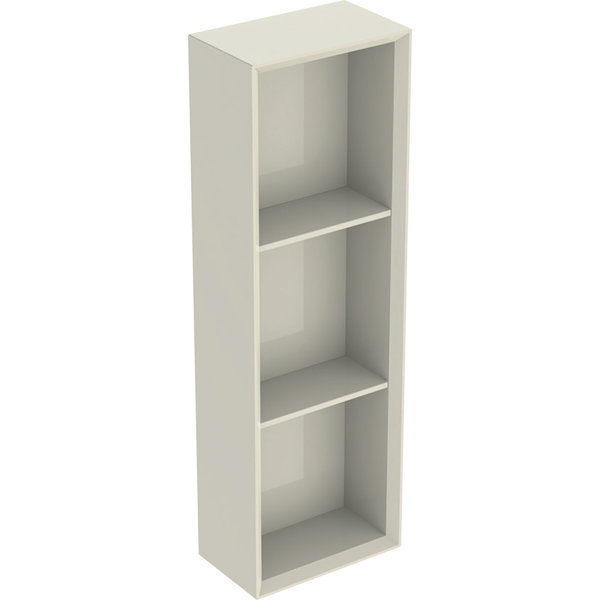 Geberit iCon Regal rechteckig, 22,5x70x13,2 cm, 502320, Farbe: Front/Korpus: sand-grau/lackiert hochglänzend, Griff: sand-grau/pulverbeschichtet matt von Keramag GmbH