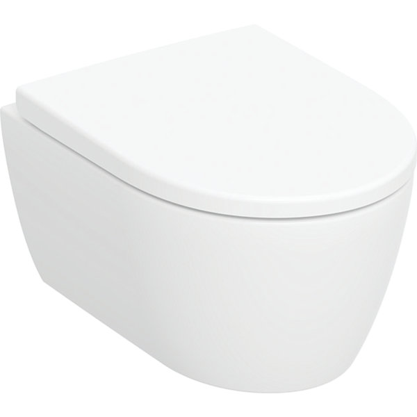 Geberit iCon Wand-WC-Set, Rimfree, inkl. WC-Sitz, geschlossene Form, verkürzte Ausladung, 502.381., Farbe: weiß von Keramag GmbH