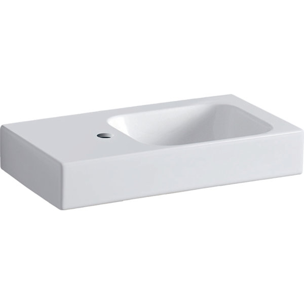 Geberit iCon Waschtisch 53x31cm, weiß, Ablagefläche links, Farbe: Weiß - 124153000 von Keramag GmbH