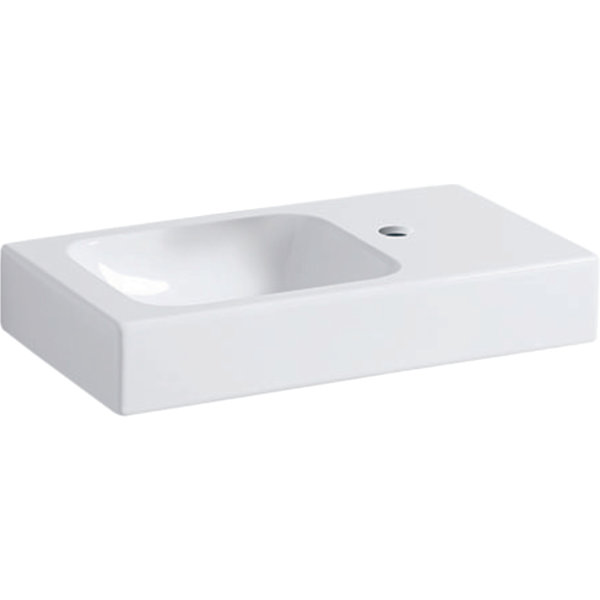 Geberit iCon Waschtisch 53x31cm, weiß, Ablagefläche rechts, Farbe: Weiß, mit KeraTect von Keramag GmbH